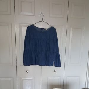 Madewell women's long sleeves ruffle blouse